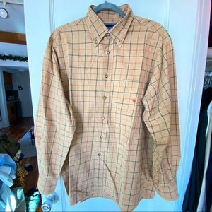 Tan Checkered Button Down Shirt